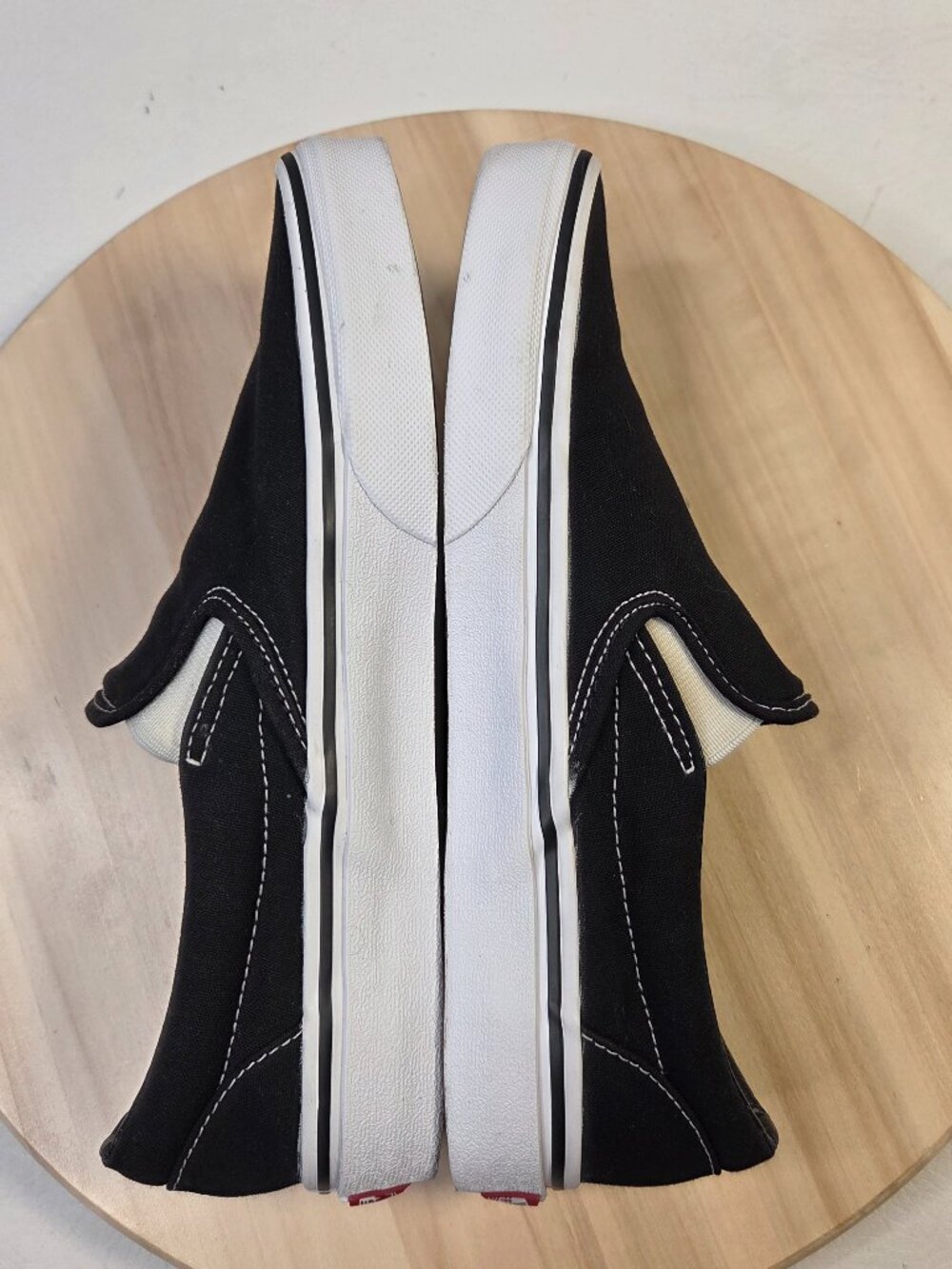 Vans Black & White Classic Slip on Skate Shoes Sneakers US Men 7.5 / Women 9 - Picture 10 of 12